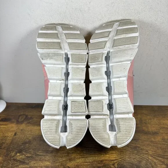 On Running Women's Athletic Shoes in Pink and White - Picture 7 of 9